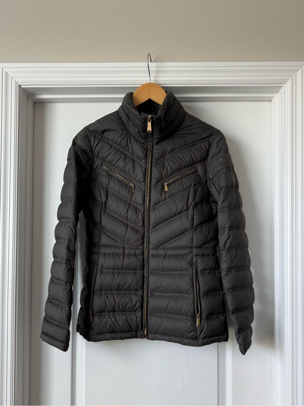 Michael Kors Green Packable Down Puffer Jacket Size S